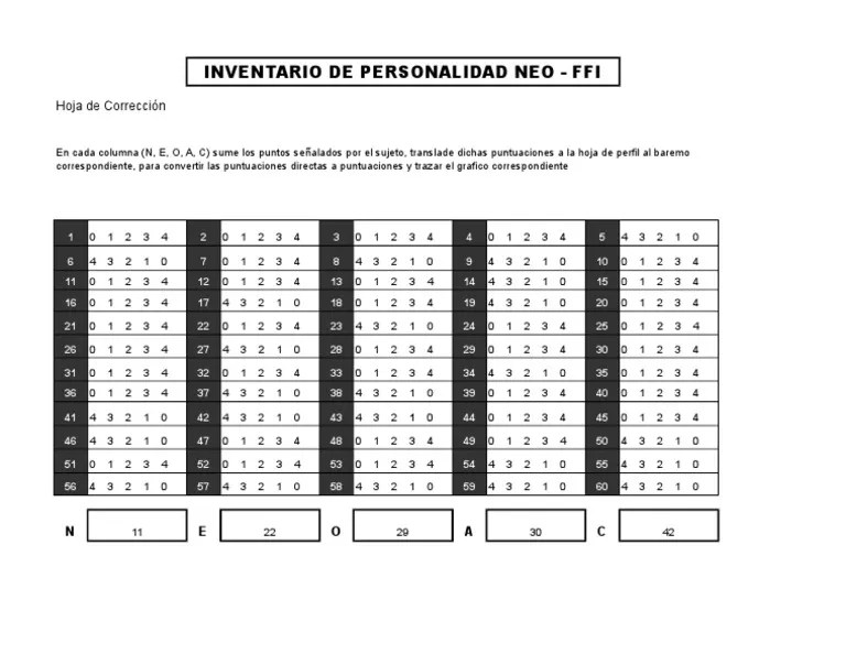 Hojas De Corrección Neo FFI | PDF
