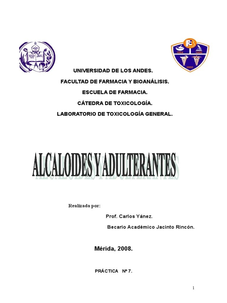 Cocaina Y Adulterantes | PDF | Cocaína | Ácido Clorhídrico