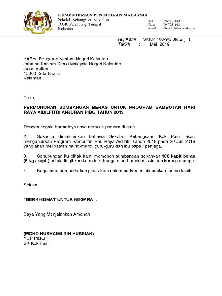 Alternatif a1 (unit kediaman sedia . Mohon Sumbangan Beras Pdf