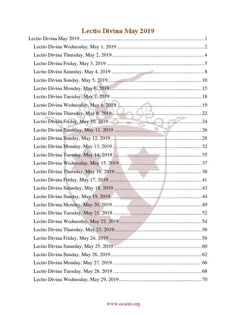 0519en Lectio Divina | PDF | Gospel Of John | Jesus