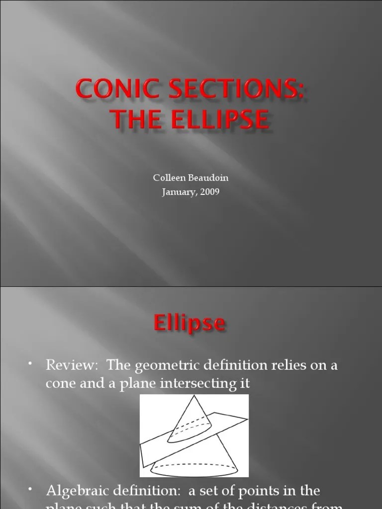 Conic Sections | PDF | Ellipse | Cartesian Coordinate System