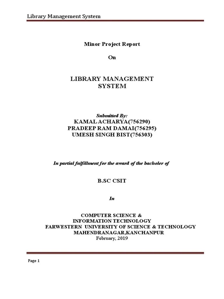 Library Management System Mini Project | PDF | Html Element | Cascading ...