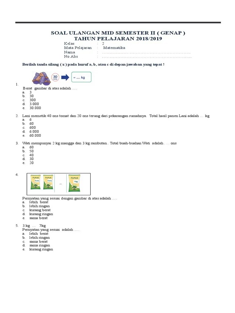 Soal Mid Pilihan Ganda