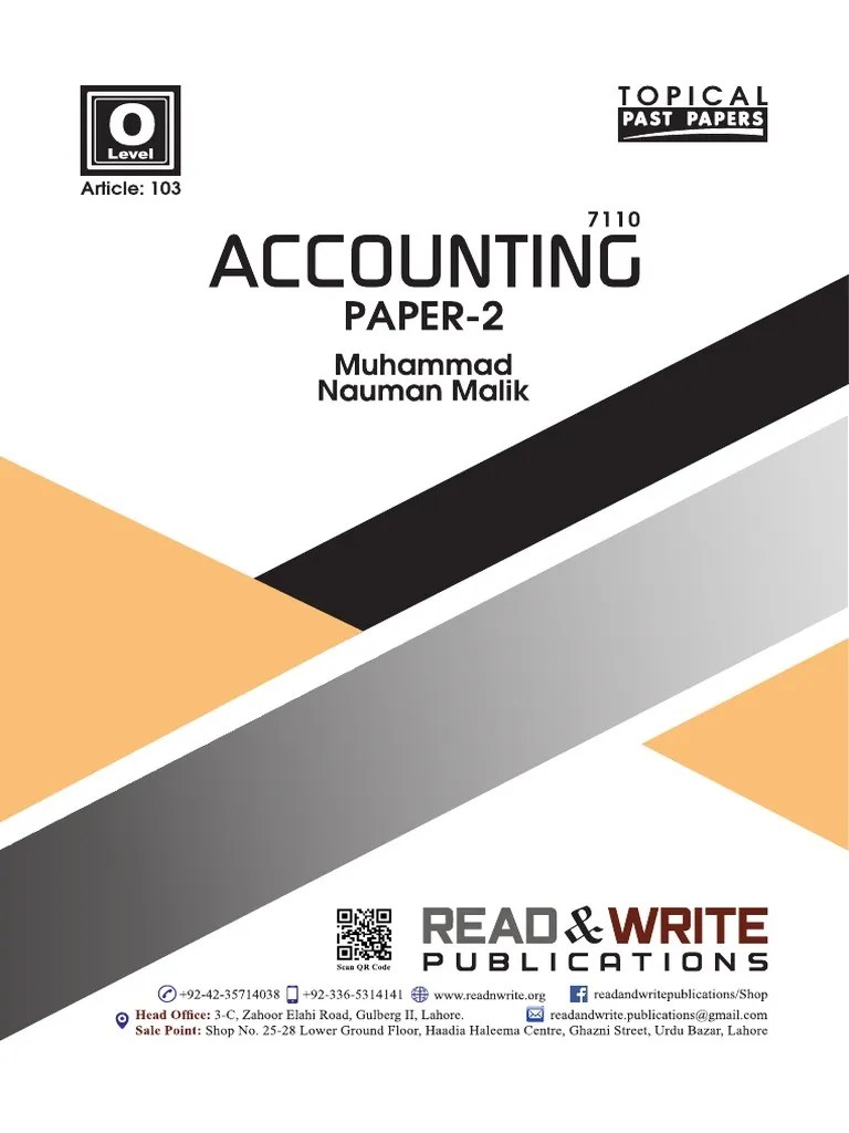 O-Level Accounting Paper 2 Topical And Y | PDF | Business