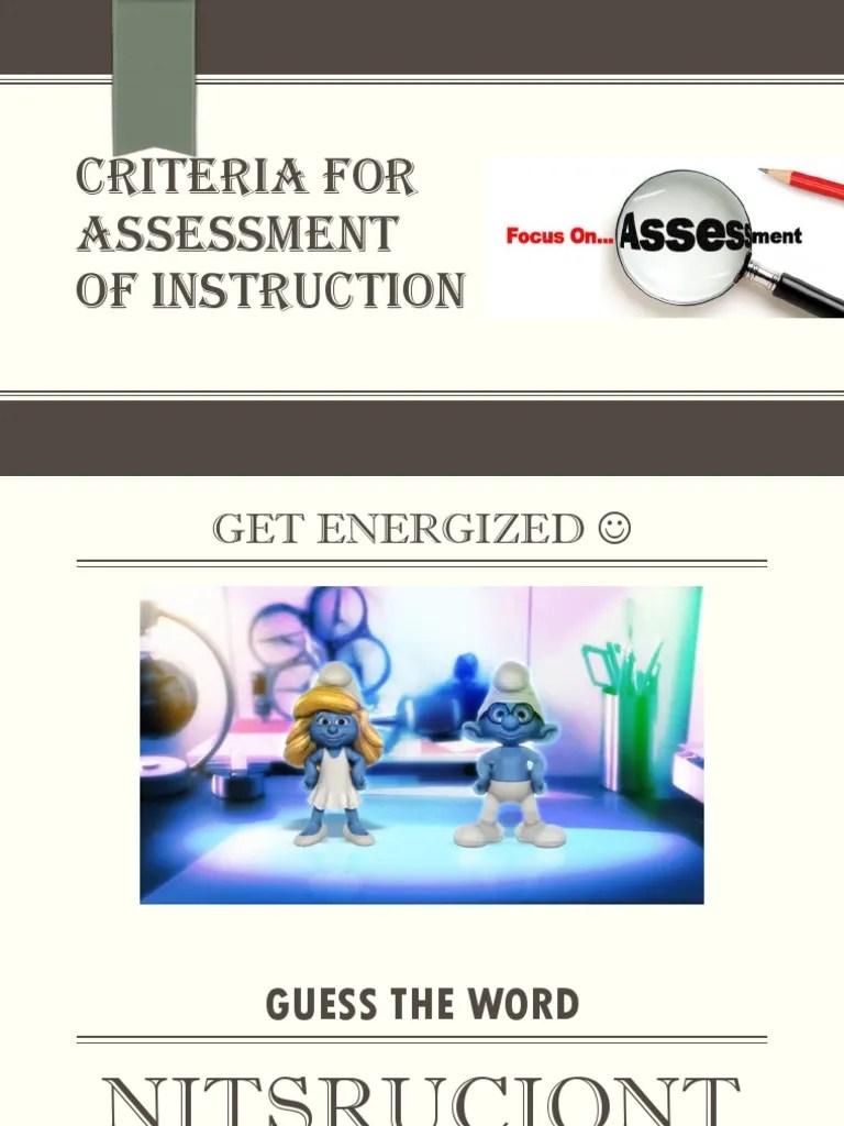 Criteria For Assessment Of Instruction | PDF | Curriculum | Constructivism (Philosophy Of Education)