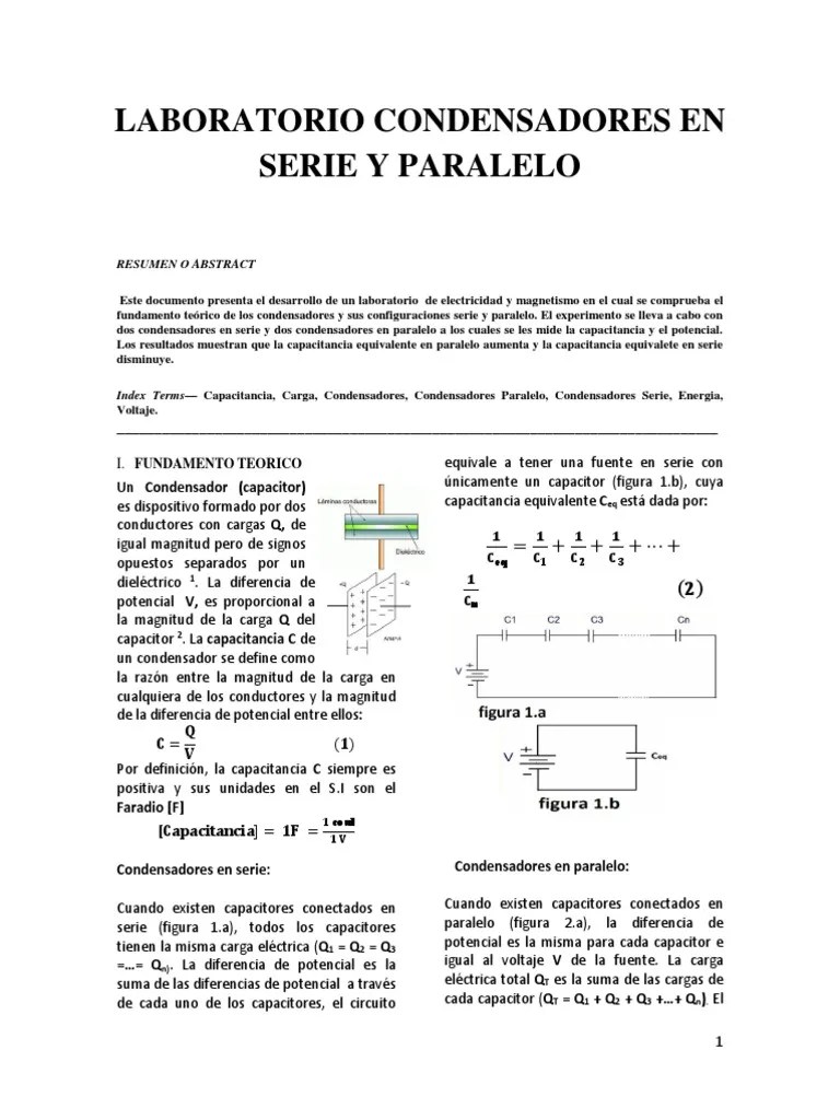Condensadores Srie Paralelo Capacitancia Condensador