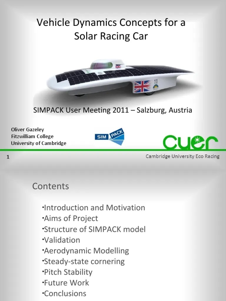 Vehicle Dynamics Of A Solar Racing Car | PDF | Suspension (Vehicle ...