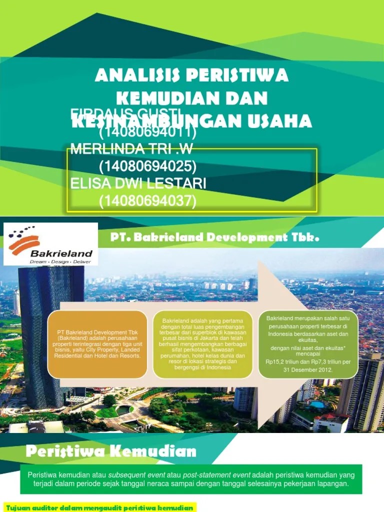 Analisis Peristiwa Kemudian Dan Kesinambungan Usaha | PDF