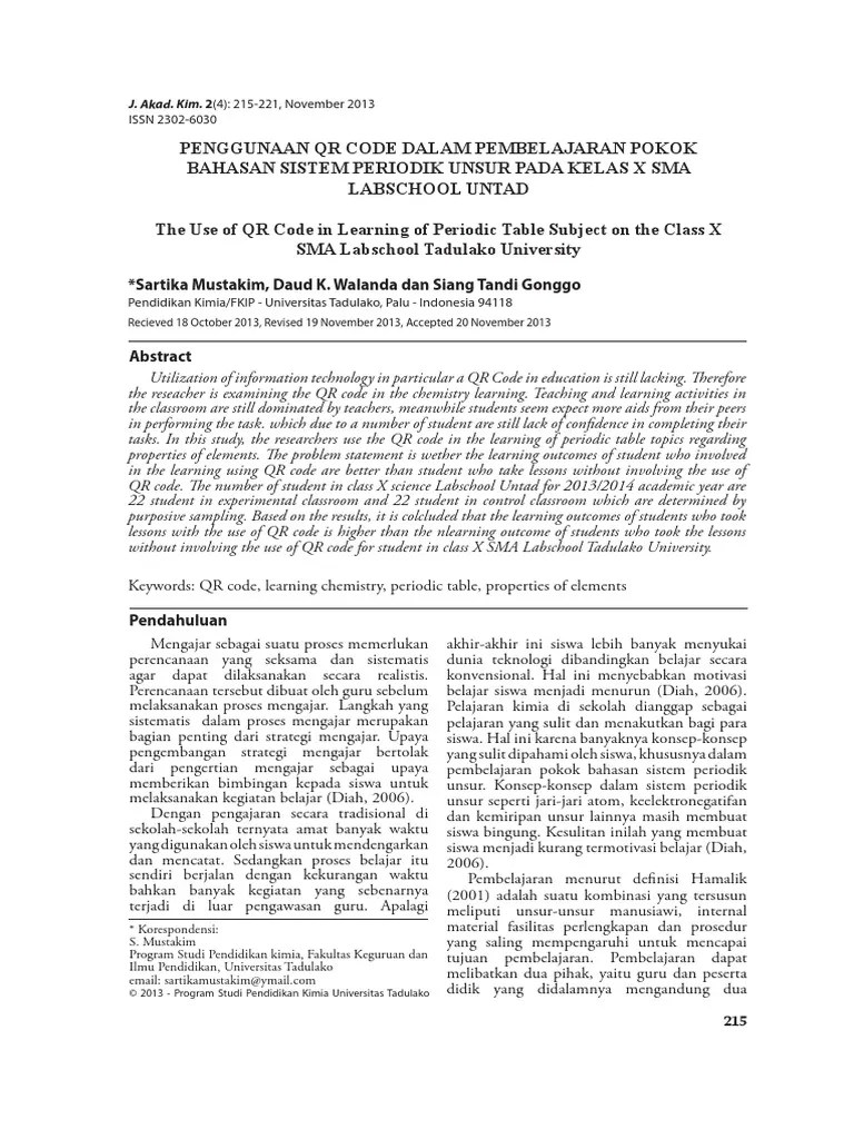 Penggunaan QR Code Dalam Pembelajaran Po | PDF | Learning | Communication