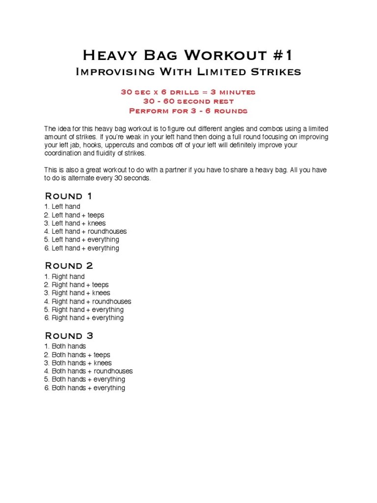 7 Heavy Bag Workouts PDF | PDF | Muay Thai | Individual Sports
