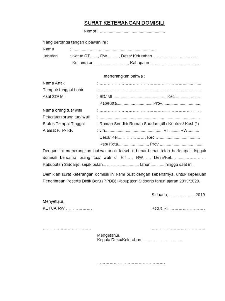 Contoh Surat Keterangan Domisili Kota Malang Vianloves 