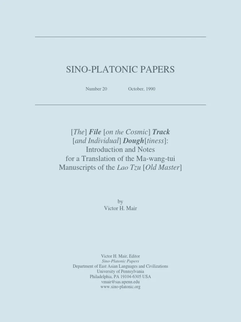 Spp020 Tao Te Ching Translation PDF | PDF | Tao | Translations
