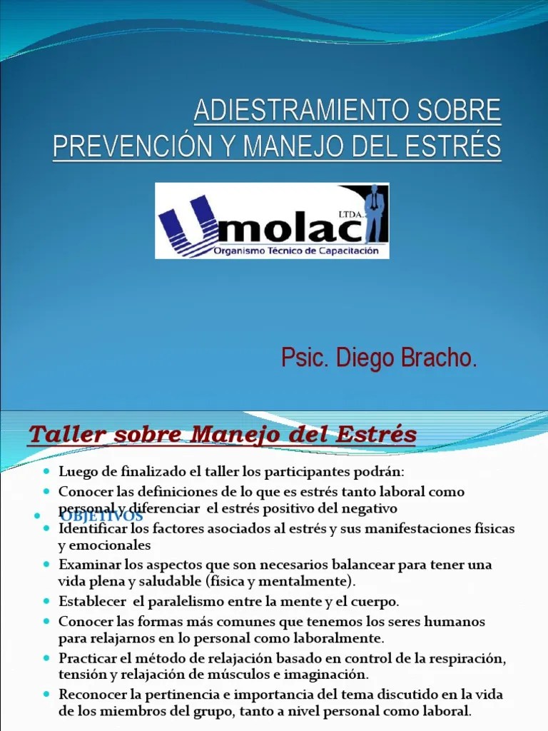 Taller Manejo Del Estrés | PDF | Estrés (biología) | Conceptos Psicologicos