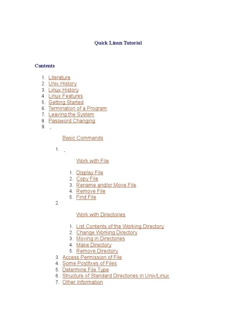 Linux Tutorial | PDF | Unix | Computer File