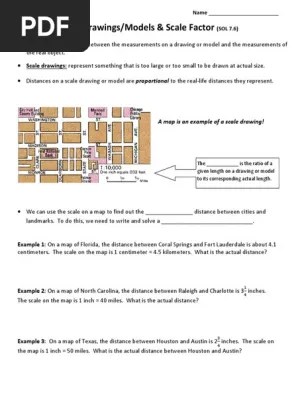Aaliyah made a scale drawing of a swimming pool. 7 3 Notes N Hw Scale Drawings Models N Scale Factor Pdf Foot Unit Map