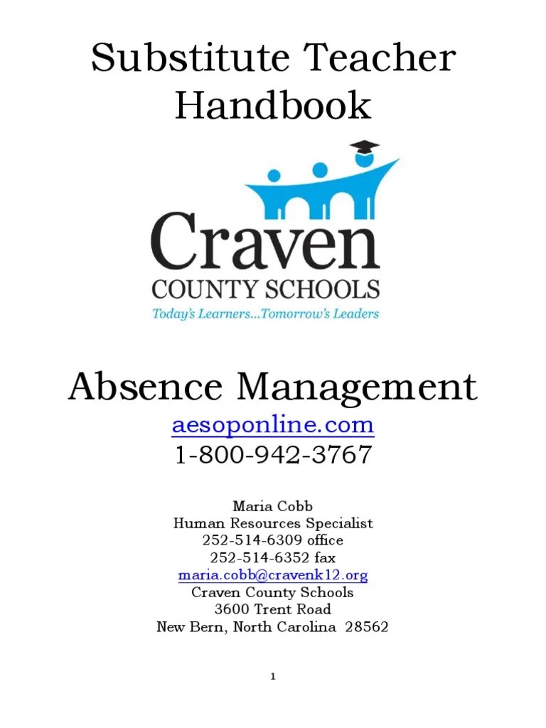 Substitute Teacher Handbook | PDF | Criminal Record | Teachers