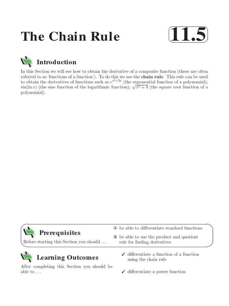 The Chain Rule | PDF | Function (Mathematics) | Derivative