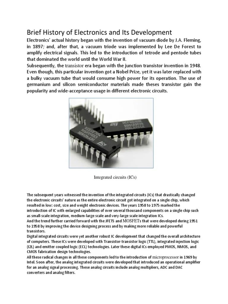 Brief History Of Electronics | PDF
