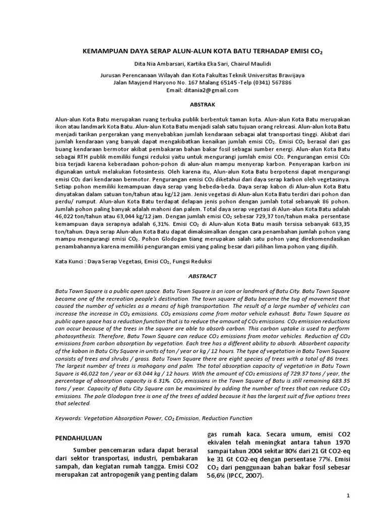 Jurnal Daya Serap Vegetasi | PDF