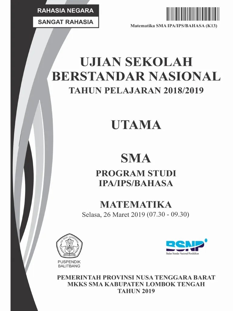 Soal dan kunci jawaban usbn bahasa inggris smp kurikulum 2013 tahun pelajaran 2018 2019 didno76 com from. Contoh Latihan Soal Soal Usbn Matematika Wajib Sma Dan Pembahasan