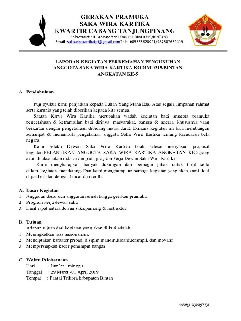 Tujuan dasar penyusunan laporan pertanggungjawaban ini adalah scbagai . Contoh Laporan Kegiatan Pramuka Blog Materi Pramuka