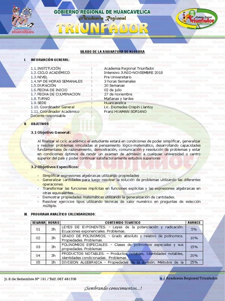 Algebra | Descargar Gratis PDF | Factorización | Número Complejo