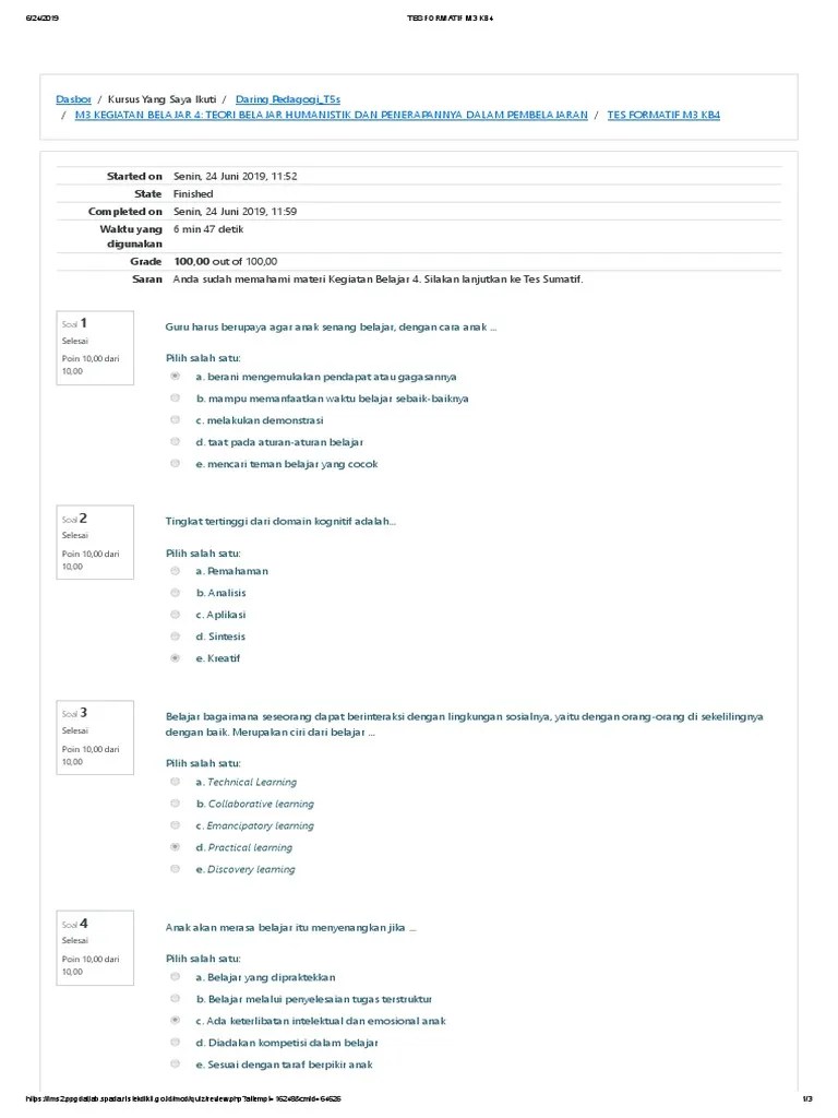 Tes Formatif M3 Kb3 Teori Belajar Konstruktivistik Cara Mengajarku Cute766