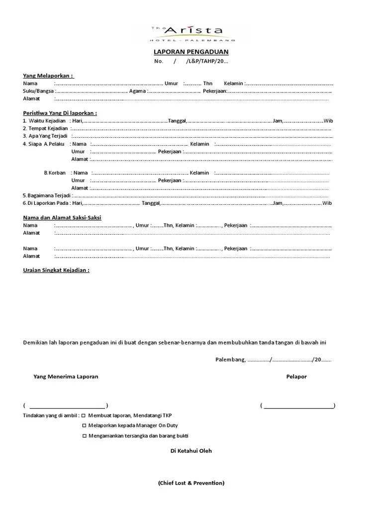 Laporan Pengaduan | PDF