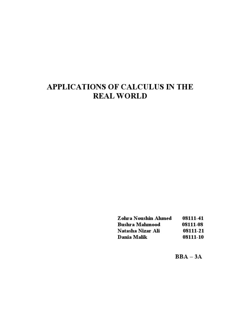 Applications Of Calculus In The Real World | PDF | Calculus | Acceleration