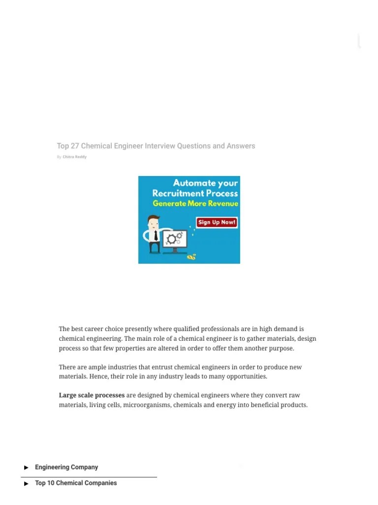 Top 27 Chemical Engineer Interview Questions And Answers - WiseStep | PDF | Greenhouse Effect ...
