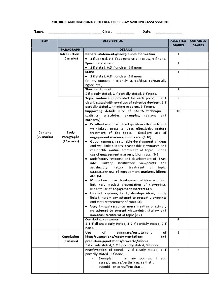The muet examination will be a physical examination and to be conducted in utar sungai long / kampar campus. Muet 8004 Rubric And Marking Criteria For Essay Writing Asse Pdf Essays Semiotics