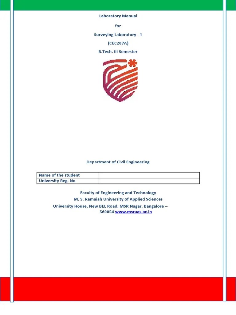 Survey I ManuaL | PDF | Surveying | Experiment