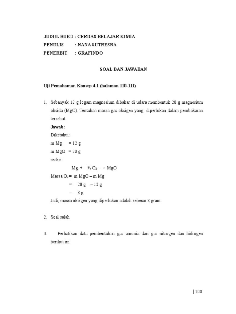 Soal Dan Jawaban Stoikiometri | PDF