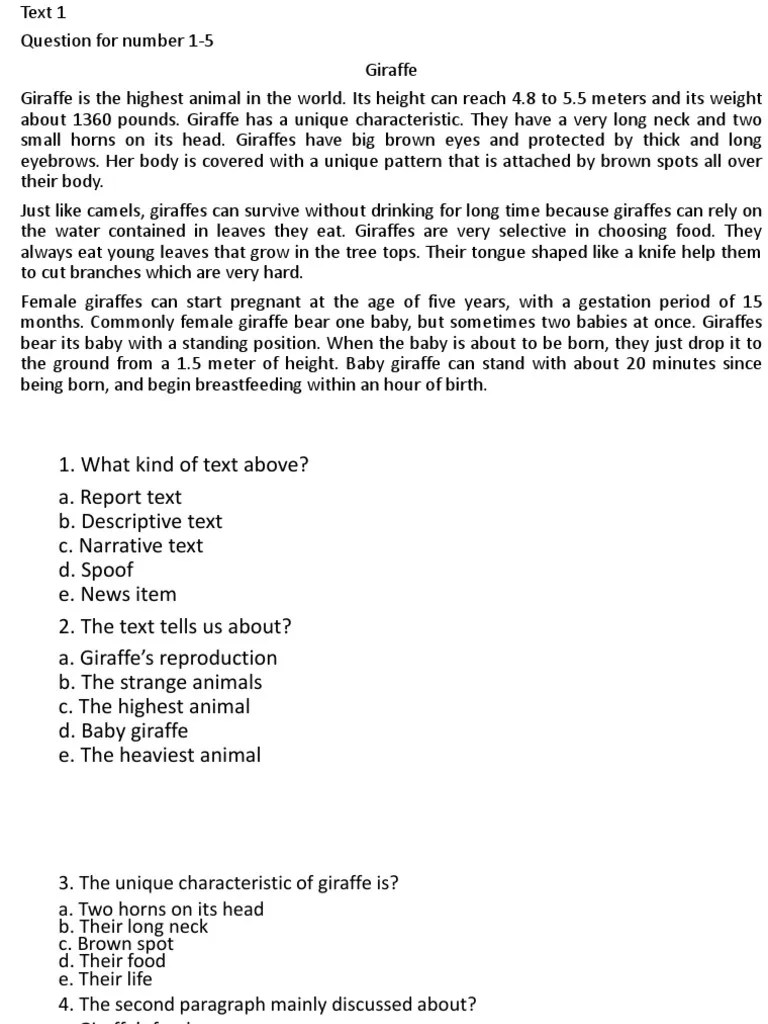 Jerapah (giraffe) merupakan salah satu hewan tertinggi yang ada di daratan. Ulangan Report Text Pdf Giraffe Dolphin