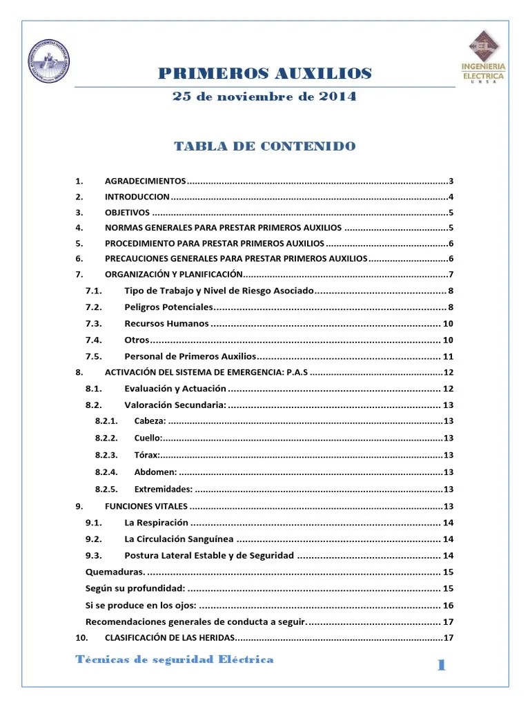 Primeros Auxilios | PDF | Herida | Quemar