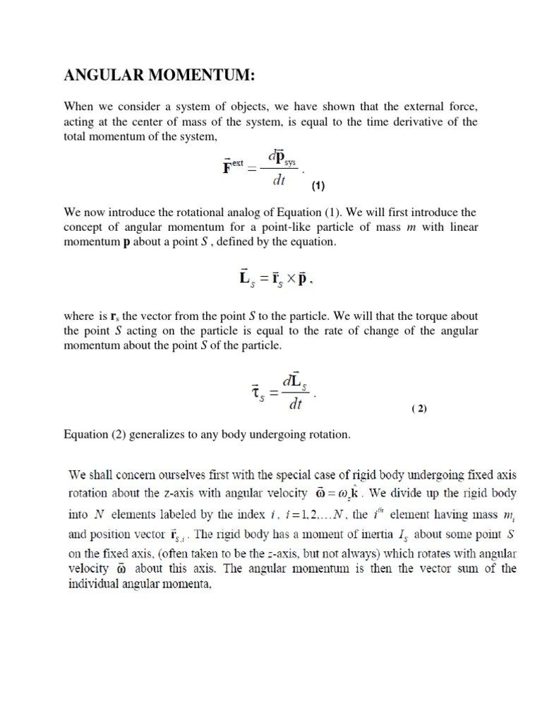Angular Momentum | PDF | Angular Momentum | Torque