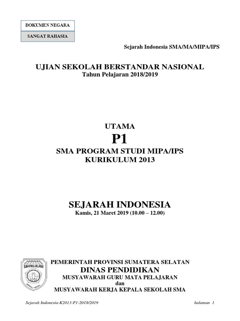 20 contoh soal essay sejarah indonesia kelas 12 semester 1 beserta. Soal Usbn Sejarah Indonesia Kelas 12 Foto Modis