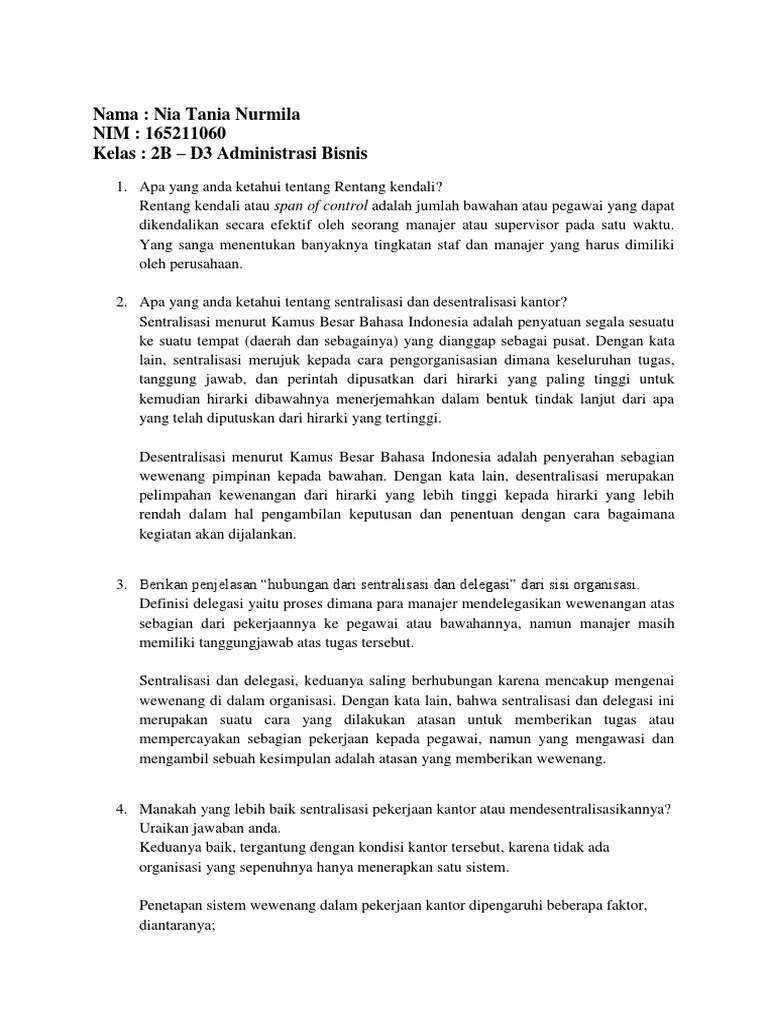 Manajemen Kantor (Studi Kasus) | PDF