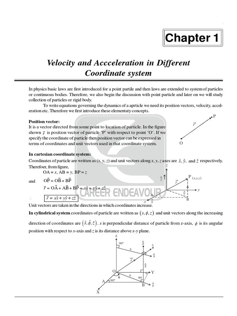1 Velocity & Acceleration In Different Coordinate System | PDF ...