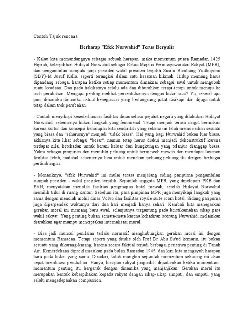 Teks Editorial Pengertian Tujuan Struktur Fungsi Contoh 2 Karakteristik Tajuk Rencana.