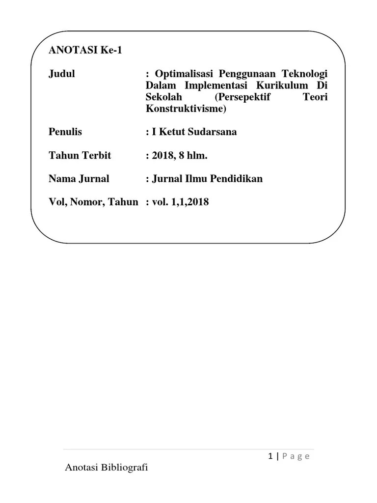 Anotasi Teori Belajar | PDF