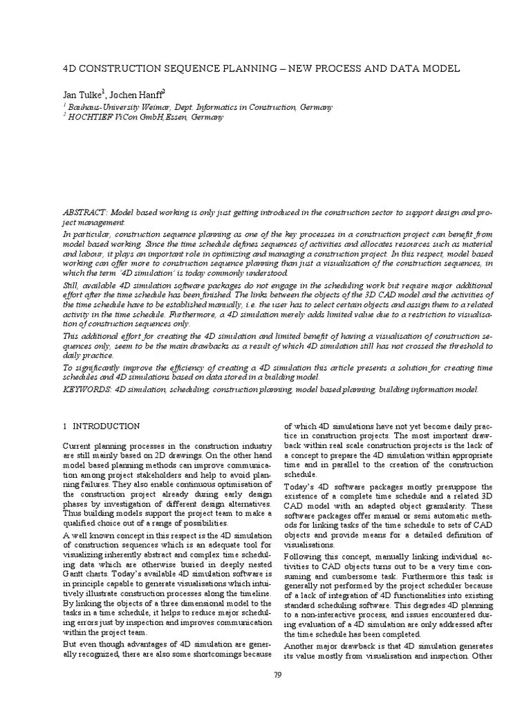 4D Construction Planning Model | PDF | Computer Aided Design | Computer ...