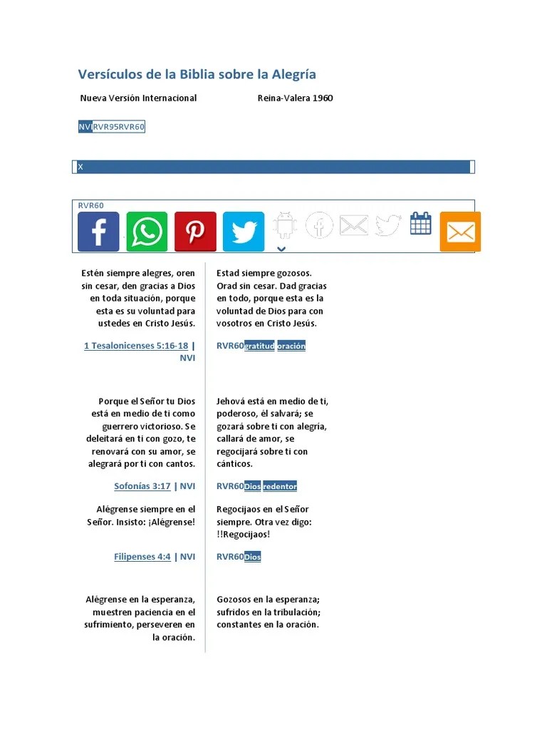 Versículos Bíblicos | PDF | Biblia | Creencia Religiosa Y Doctrina