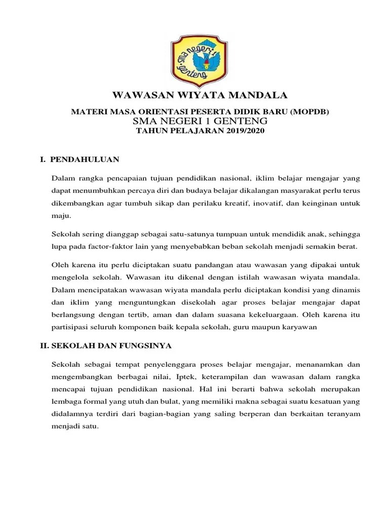 Materi Mpls Wawasan Wiyata Mandala Revisi | PDF