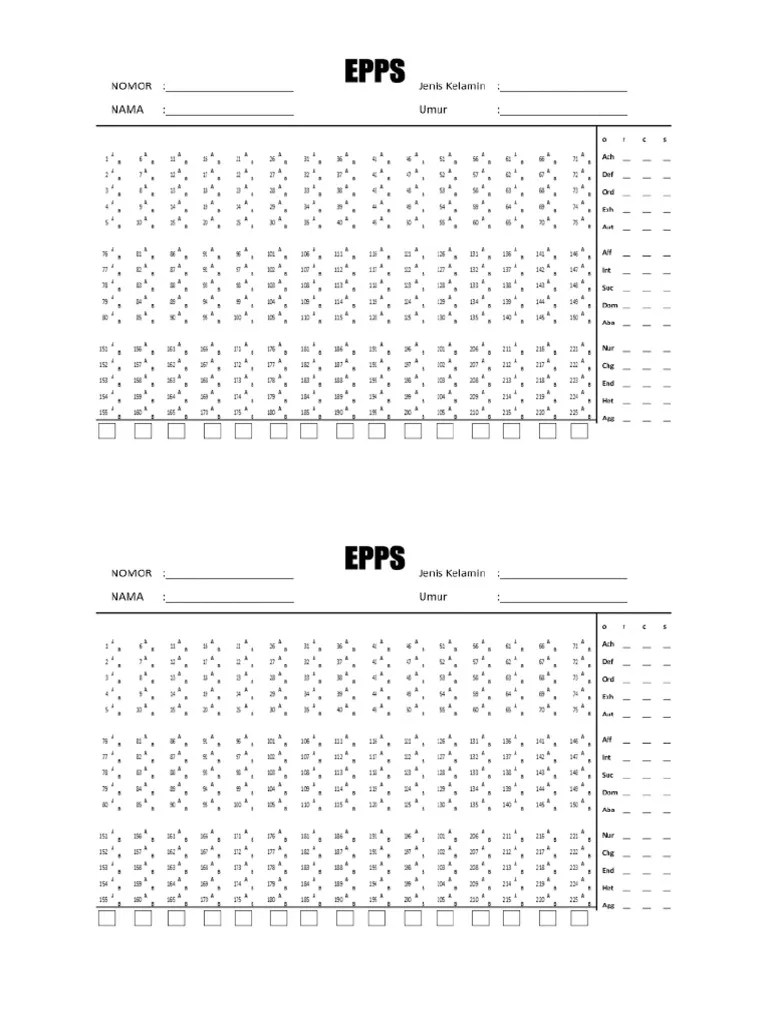 Banyak yang menganggap psikotes adalah sesuatu yang sulit, bahkan momok yang menakutkan. Lembar Jawaban Tes Epps Pdf