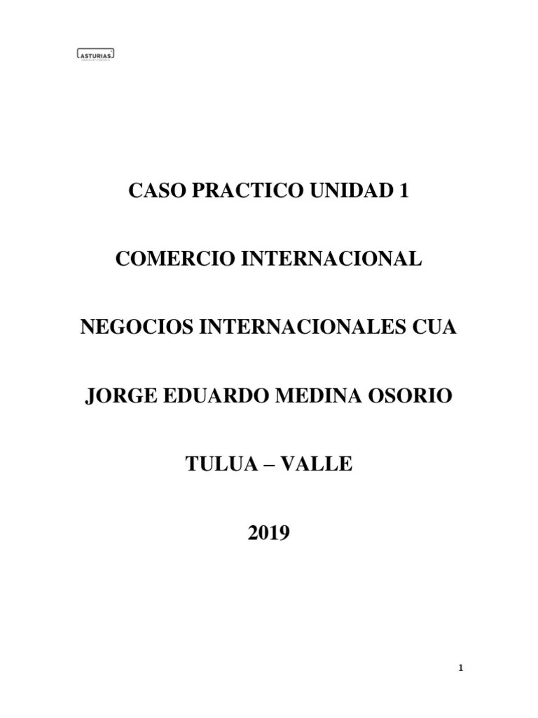 Caso Practico Unidad 1 Comercio Internacional | PDF | Ventaja Comparativa | Comercio