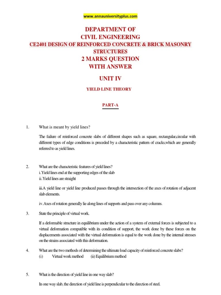 CE2401 - Design Of Reinforced Concrete Design | PDF | Yield (Engineering) | Beam (Structure)