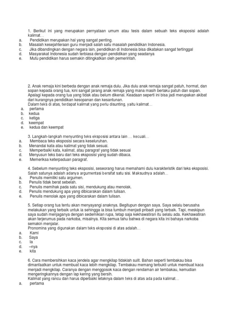 Soal Eksposisi | PDF