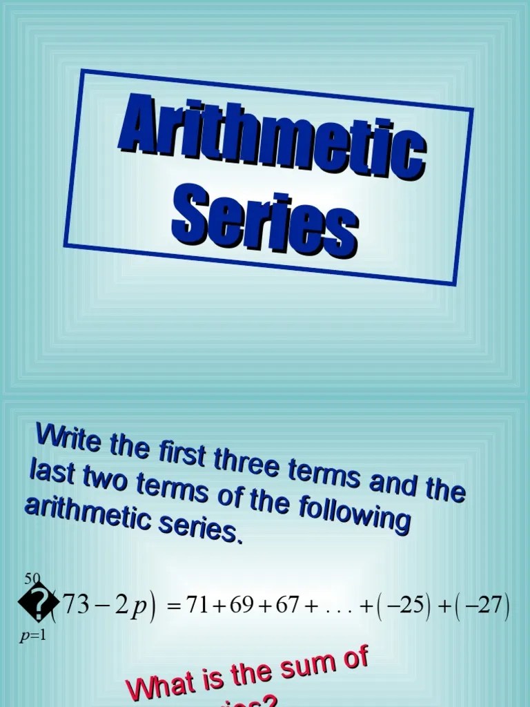 1 4 Arithmetic Series | PDF | Series (Mathematics) | Elementary Mathematics