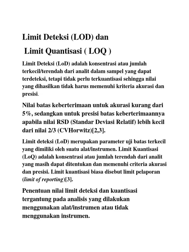 Limit Deteksi | PDF